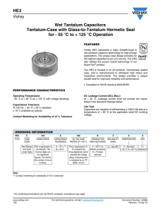 HE3 Wet Tantalum Capacitors Tantalum-Case with Glass