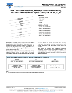 M39006/09/21/22/25/30/31 Wet Tantalum Capacitors, Military