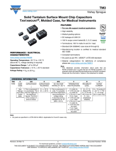 TM3 Solid Tantalum Surface Mount Chip Capacitors ®, Molded