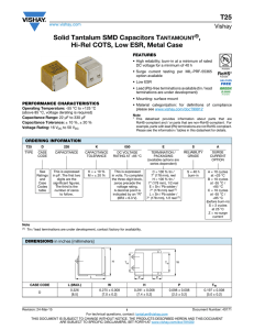 Vishay T25 Tantalum Capacitor Datasheet