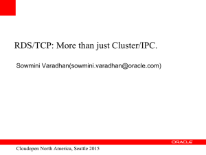 RDS/TCP: More than just Cluster/IPC.