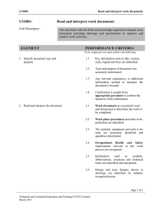 U31001 Read and interpret work documents