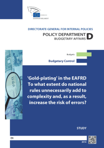 `Gold-plating` in the EAFRD: To what extent do national rules