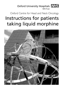 Instructions for patients taking liquid morphine