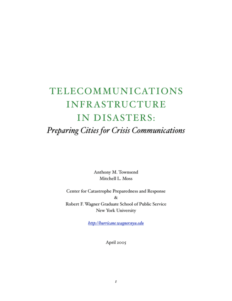 Telecommunications Infrastructure In Disasters