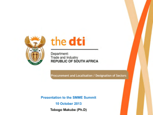 the dti`s procurement programme on designated sectors for local