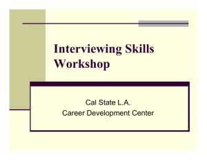 Interviewing Skills Workshop