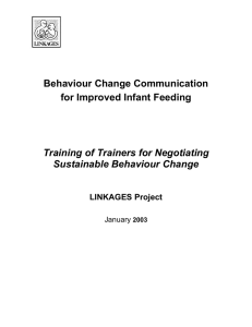 Behaviour Change Communication for Improved Infant Feeding