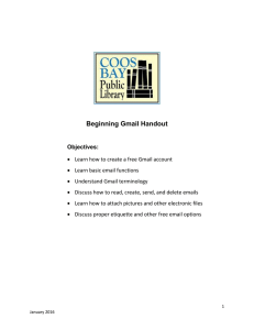 Beginning Gmail Handout - Coos Bay Public Library