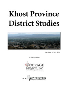 Khost Province District Studies