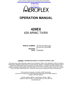 Aeroflex / BF Goodrich / JC Air 429EX Databus Analyzer Operations