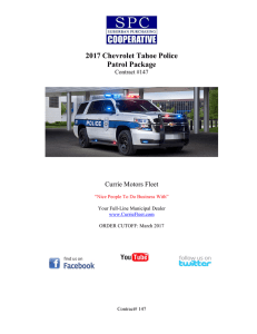 2017 Chevrolet Tahoe Police Patrol Package