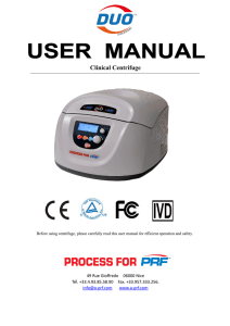Centrifuge DUO User Manual