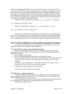 10-11 A General Method for Solving Static Equilibrium
