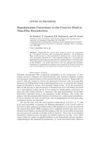 Depolarization Corrections to the Coercive Field in Thin