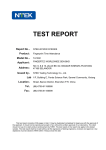test report - Sales (sales.fingertec.com)