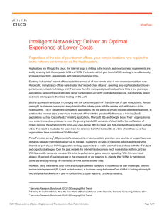 Intelligent Networking: Deliver an Optimal Experience at