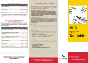 2015 Federal Tax Guide - Cannon Financial...2015 Federal Tax Guide