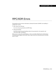 RPC/XDR Errors