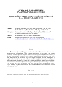 STUDY AND CHARACTERISTIC OF ABRASIVE WEAR