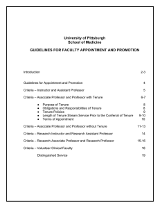 Guidelines for Faculty Appointment and Promotion