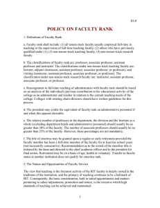 Policy on Faculty Rank