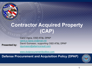 Contractor Acquired Property (CAP)