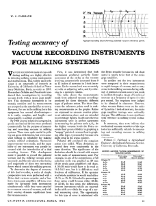Testing accuracy of VACUUM RECORDING INSTRUMENTS FOR