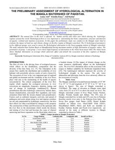 The Preliminary Assessment of Hydrological Alternation in the