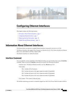Configuring Ethernet Interfaces