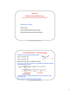 Lecture 33 Antenna Arrays and Phase Arrays Two Hertzian Dipoles