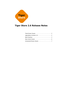 Tiger Store 2.6 Release Notes