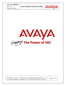 Avaya Product Lifecycle Policy