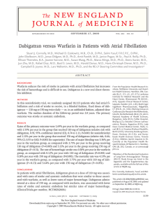Dabigatran versus Warfarin in Patients with Atrial Fibrillation
