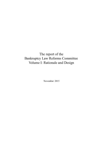 The report of the Bankruptcy Law Reforms Committee Volume I