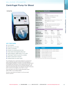 BLOOD PUMPS Centrifugal Pump for Blood