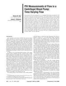 Day-PIV of Blood Pump, Time Varying