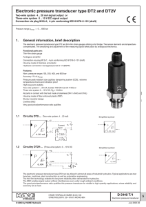 Electronic pressure transducer type DT2 and DT2V