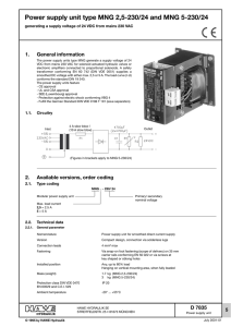 Power supply unit type MNG: D 7835