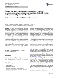 Comparison of the experimentally obtained growth model of Listeria