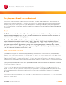 Employment Due Process Protocol - American Arbitration Association