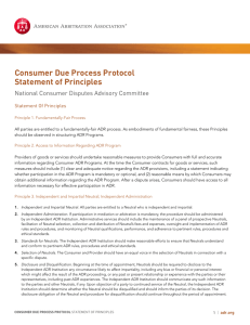 Consumer Due Process Protocol Statement of Principles