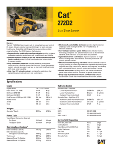 Small Specalog for Cat 272D2 Skid Steer Loader, AEHQ7438