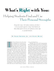 What`s right with you: Helping students find and use their personal