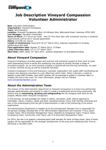 Job Description Vineyard Compassion Volunteer Administrator