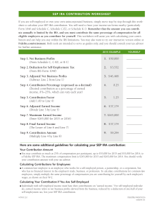 SEP IRA Contribution Worksheet