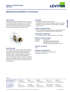 Binding Post QuickPort® Connectors