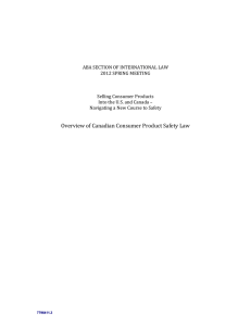 Overview of Canadian Consumer Product Safety Law