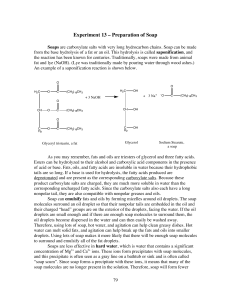 Experiment 13 – Preparation of Soap