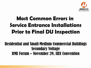 Most Common Errors in Service Entrance Installations Residential